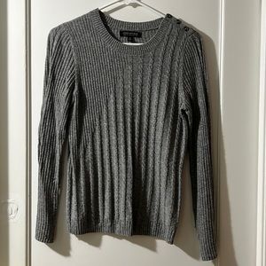 Soft Grey Sweater Cable Detail